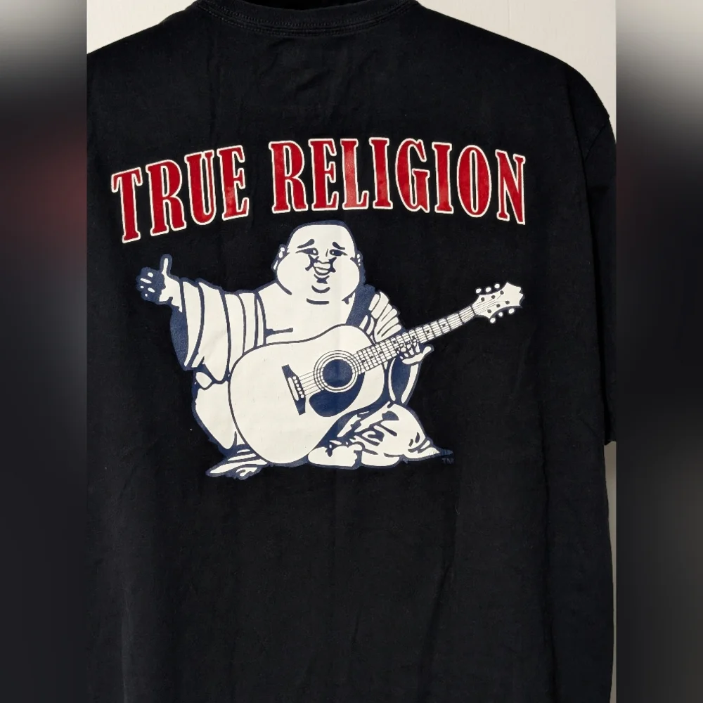 Men's Classic Logo True Religion Black T Shirt Size XL